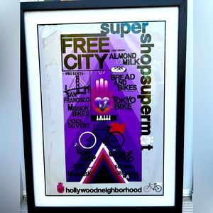 Free City - Framed Poster - Supershop Supermät Bread & Bikes - Purchased in LA